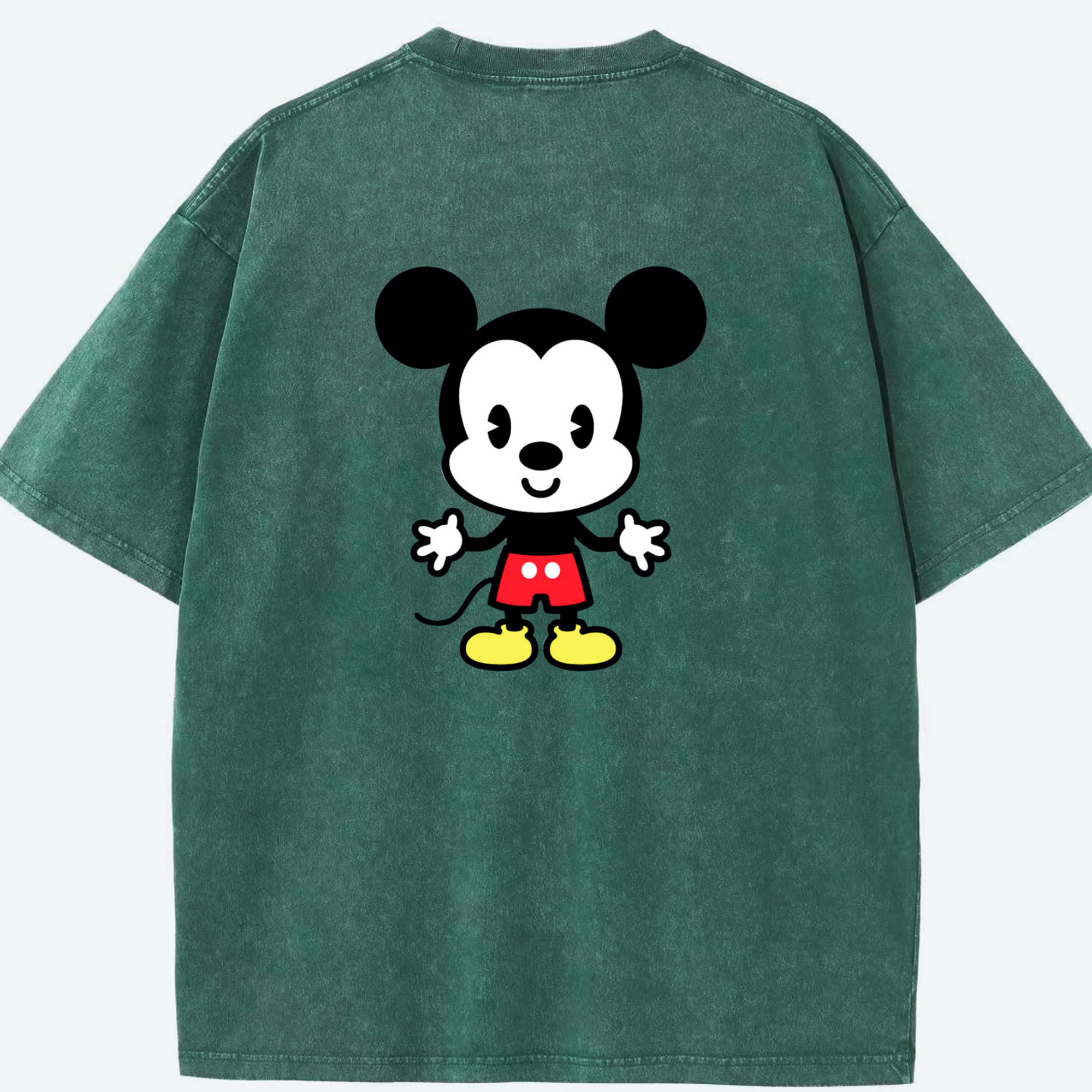 （画像用） ミッキーマウス Mickey Mouse 綿100% ヴィンテージ風 半袖Tシャツ（背面プリント）